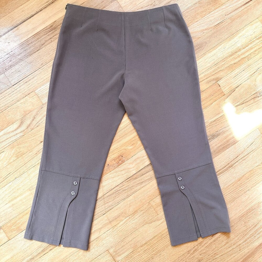 Sympli Cropped Pants - Size 10 Women's - Button and Slit on Calf